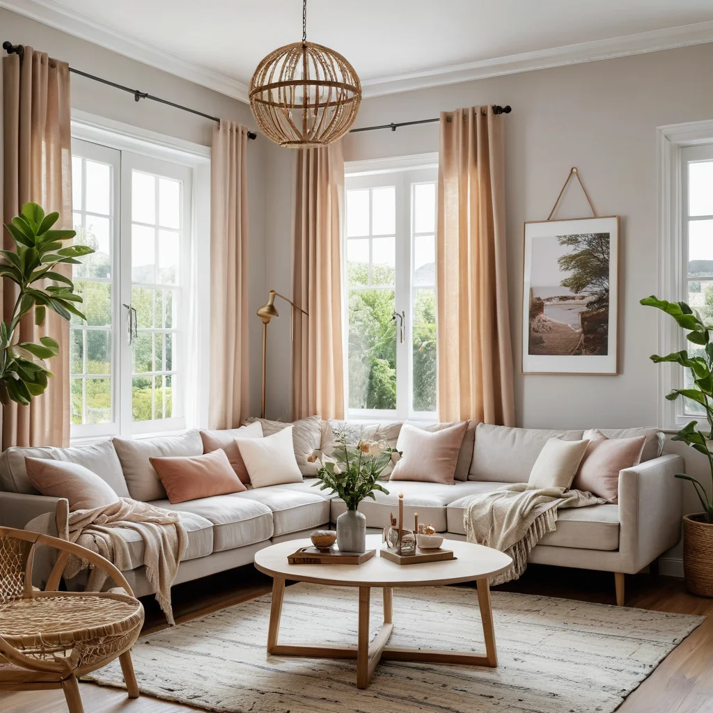 Красиво оформленный интерьер дома, демонстрирующий доступную магию декора: стильное и уютное жилое пространство, созданное с помощью DIY-элементов и бюджетных находок.