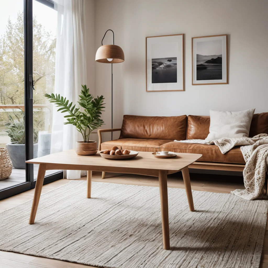 Уютная гостиная в скандинавском стиле с преобладанием светлых тонов, натурального дерева, минимумом декора и функциональной мебелью, демонстрирующая ключевые принципы стиля.