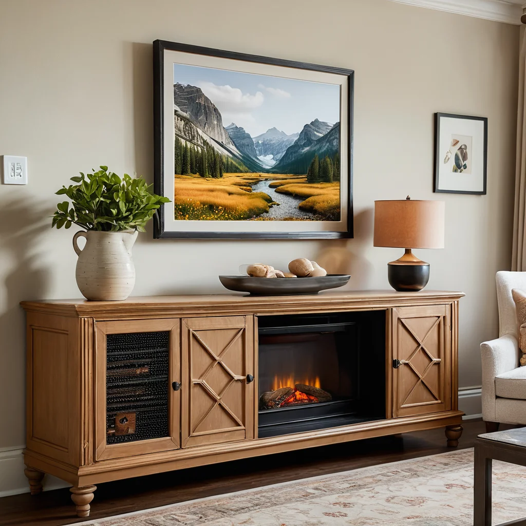 Уникальная персонализированная тумба под телевизор, являющаяся ярким акцентом в уютной гостиной. Тумба декорирована ручной росписью и винтажными элементами, отражая индивидуальность владельца и демонстрируя, как можно создать эксклюзивный предмет интерьера с минимальными затратами.