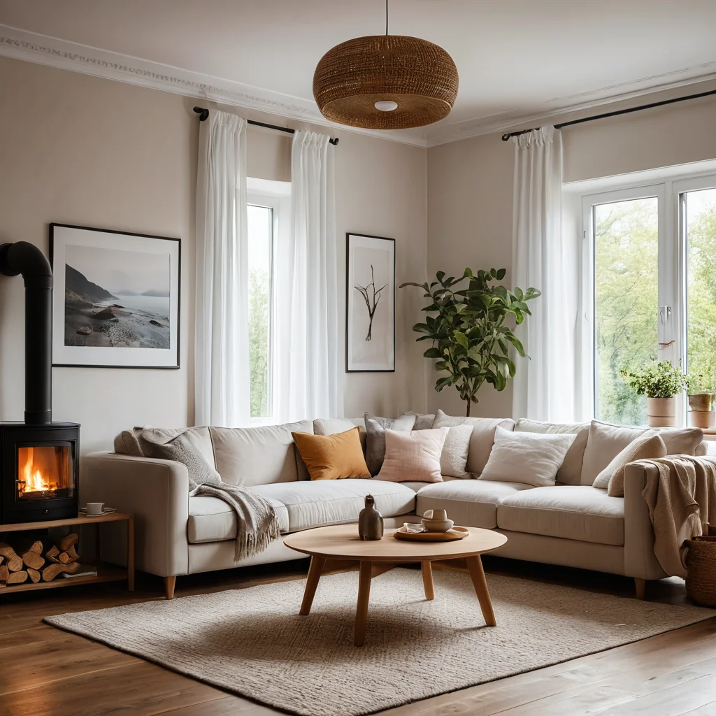 Безопасная для детей гостиная с закругленными углами, нетоксичными материалами, надежной мебелью и спрятанными розетками, создающая спокойную атмосферу.