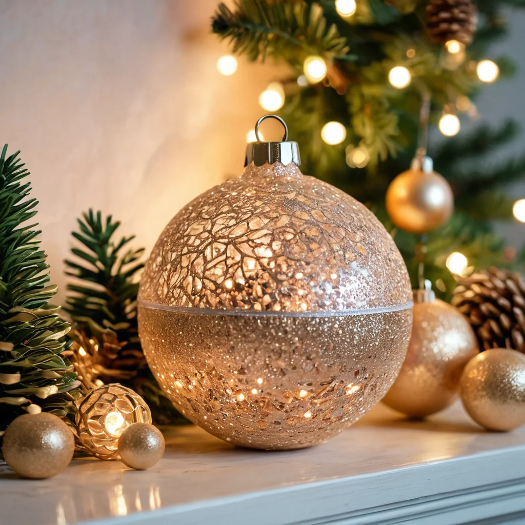 Креативный лайфхак для создания эффектного бюджетного новогоднего декора своими руками, например, мерцающие украшения из переработанных материалов, демонстрирующие экономию и вау-эффект.