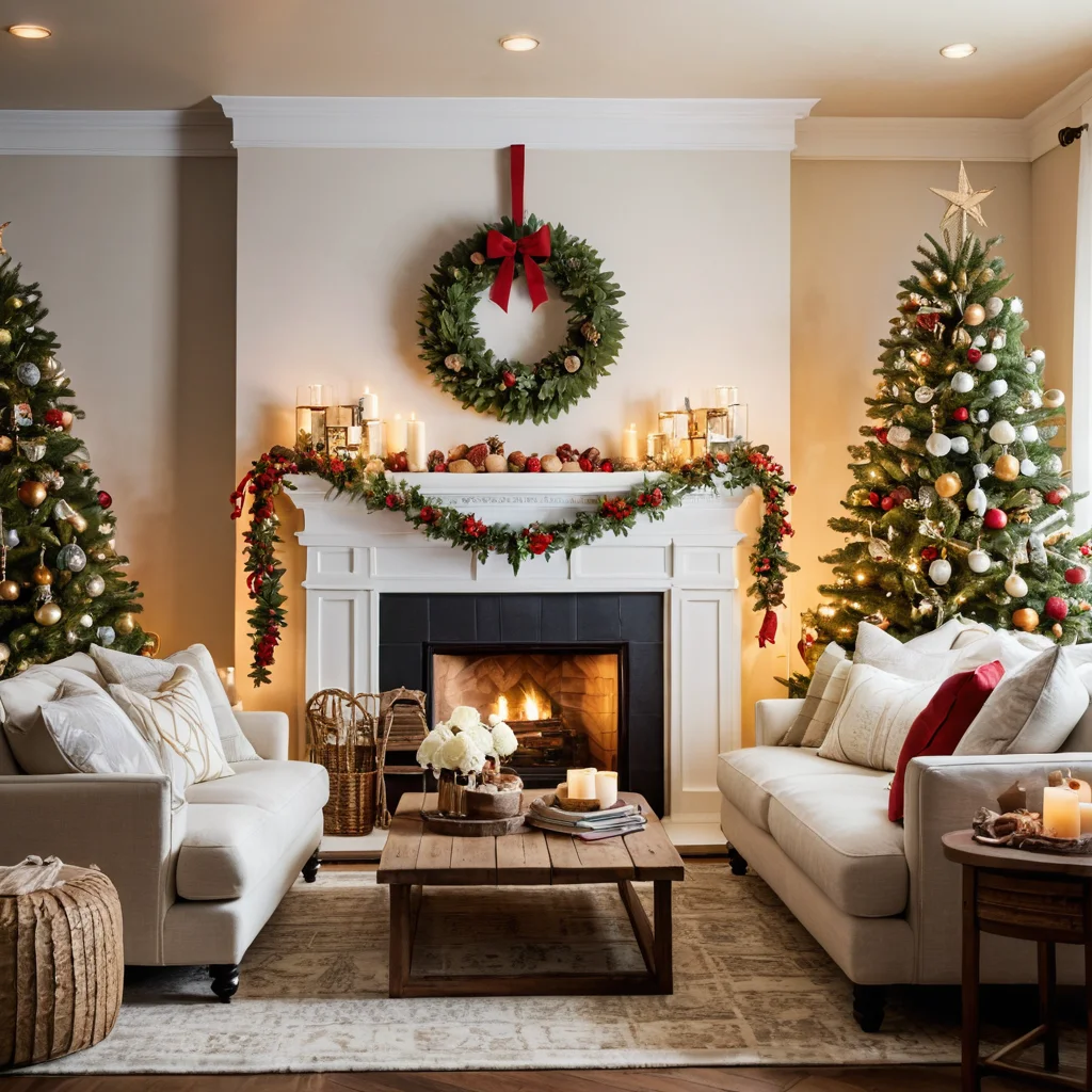 Уникально украшенная гостиная, наполненная персонализированным новогодним декором, созданным своими руками, излучающая тепло, уют и индивидуальность, вдохновляя на собственные творческие чудеса.