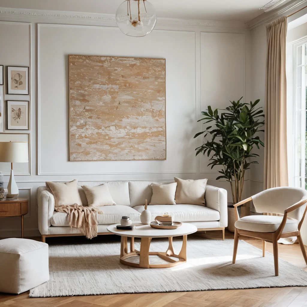 Современная гостиная, украшенная элегантным декором из обрезков ткани, демонстрирующим дизайнерский шик: стильные подушки, арт-объекты и аппликации, преобразующие «хэндмейд» в искусство.