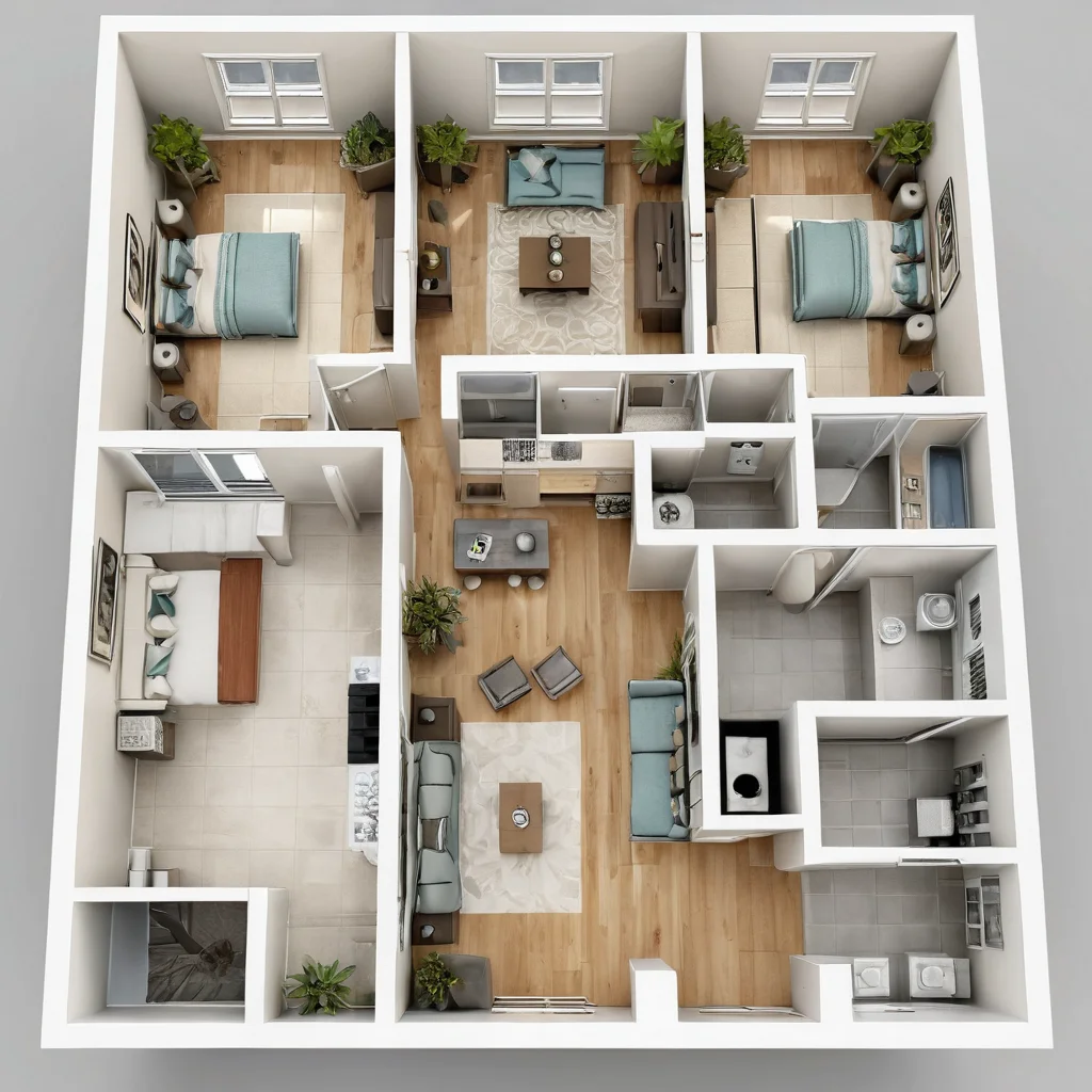 Фотореалистичный анализ планировки квартиры-студии: схема с выделенными зонами, демонстрация узких мест, таких как прихожая и углы, и предложение по функциональному зонированию.