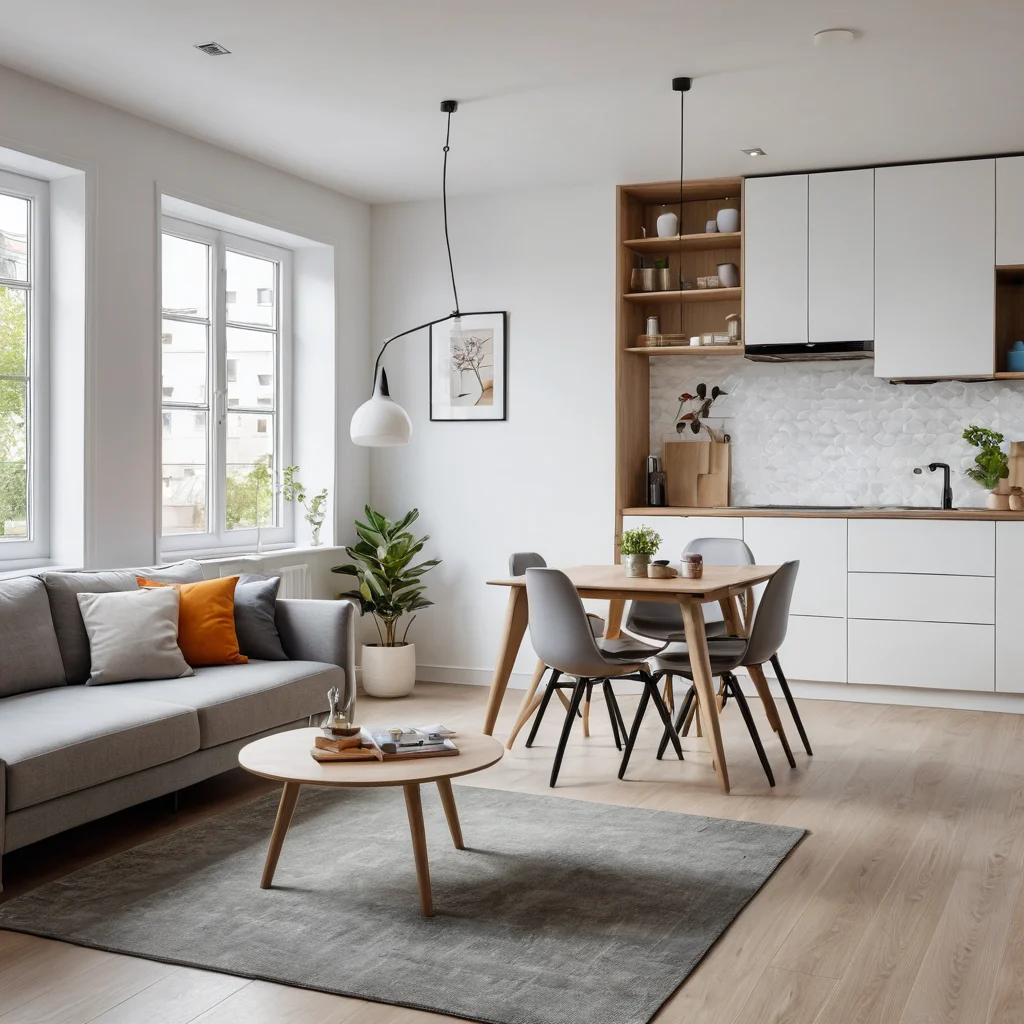 Фотореалистичное изображение идеальной квартиры-студии, где на экране планшета отображен чек-лист для планирования, а сам интерьер демонстрирует продуманное зонирование, функциональную мебель и отличную организацию.