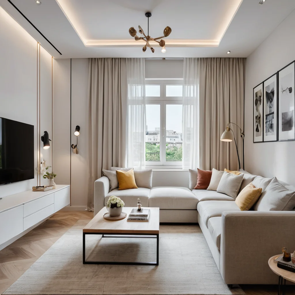 Интерьер студии 25 кв. м, иллюстрирующий применение принципов дизайна: светлые тона, продуманное освещение и использование вертикального пространства для визуального расширения.