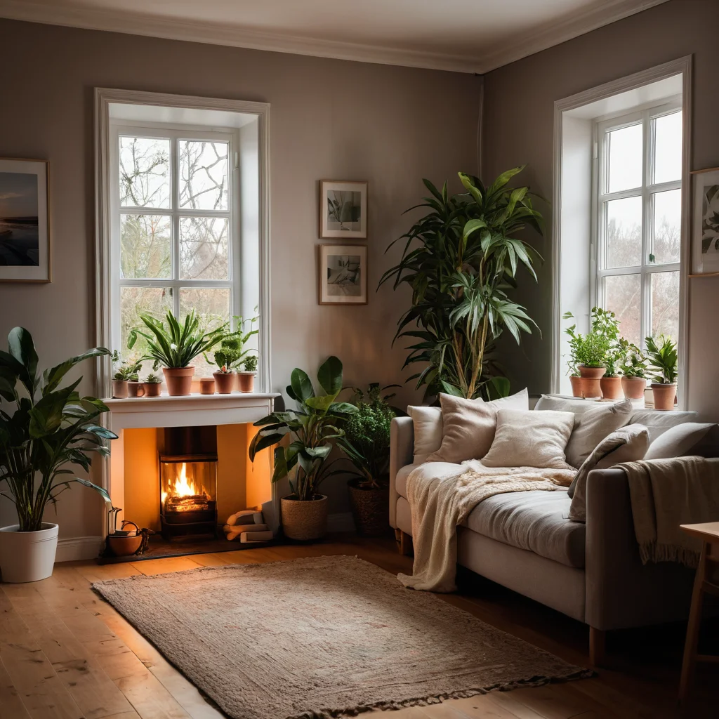 Перегруженная вещами комната с преобладанием искусственных материалов, пластиковых растений и резкого освещения, демонстрирующая частые ошибки в создании эко-пространства, мешающие гармонии.