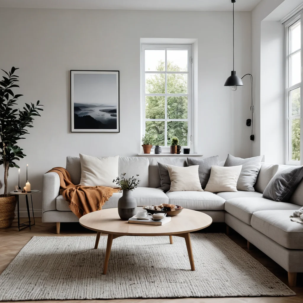 Минималистичная гостиная с чистыми линиями, свободными поверхностями и простым декором, демонстрирующая, как избавиться от пылесборников без ущерба для стиля.