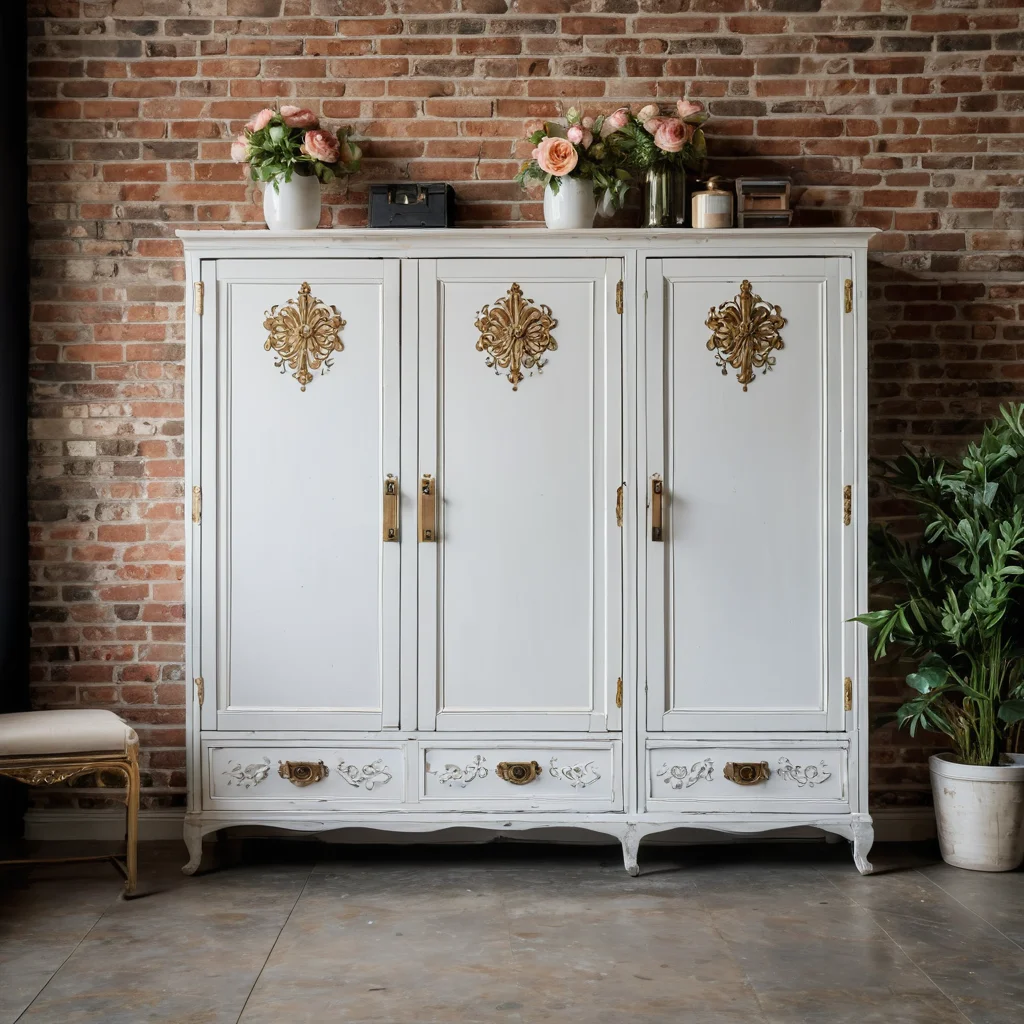 Два шифоньера, демонстрирующие разные стили декора: один в стиле прованс с нежным узором, другой в стиле лофт с грубыми элементами, для вдохновения.