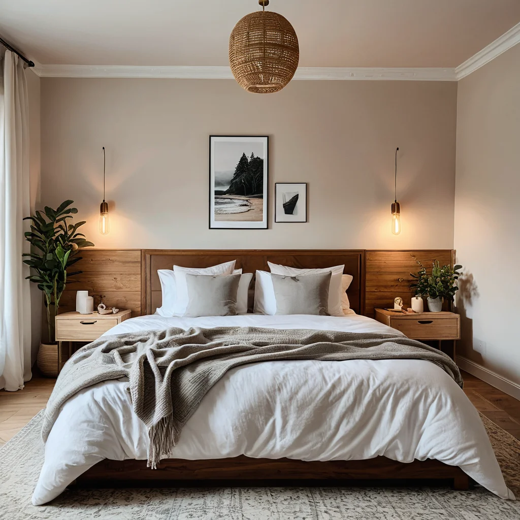 Трансформация спальни в оазис для сновидений с использованием успокаивающего декора и осознанного дизайна, создающего умиротворенное личное пространство, в стиле фотореализма.