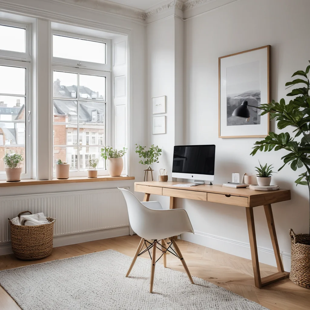 Рабочий кабинет с обильным естественным дневным освещением, создающим функциональное и комфортное пространство для продуктивной работы.