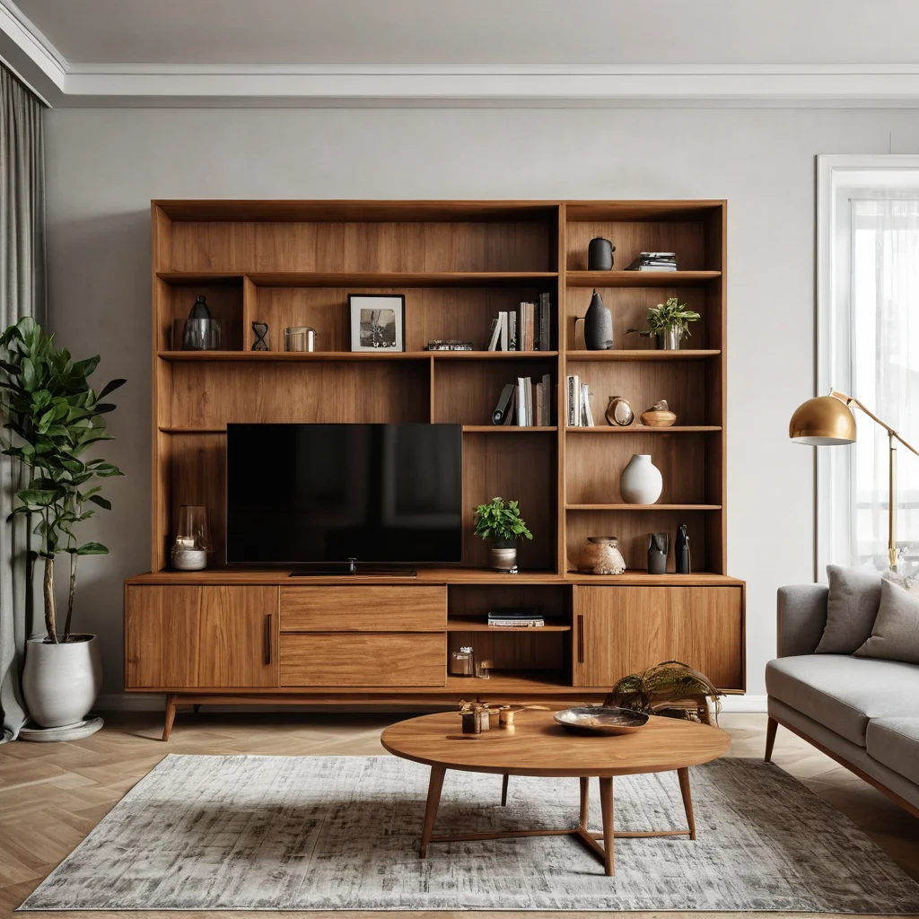 Изображение, демонстрирующее потенциал старой советской стенки: рядом стоят её оригинальный вид и современный, стильный шкаф для хранения, преображенный из неё, акцент на обновлении интерьера.