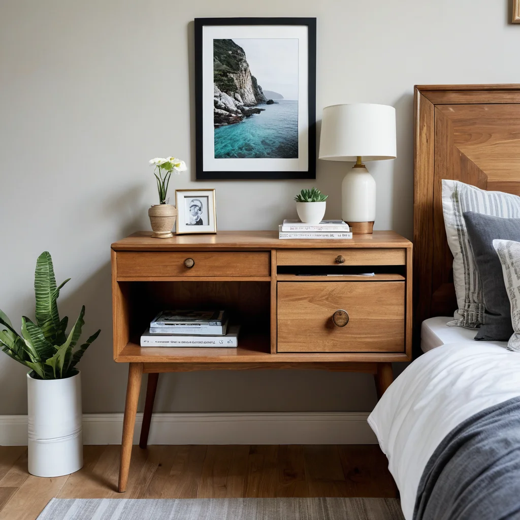 Коллаж из семи вдохновляющих идей для переделки частей старой «стенки»: прикроватная тумбочка, низкий книжный шкаф, полка для растений, скамья для прихожей, созданные из бывшей громоздкой мебели.