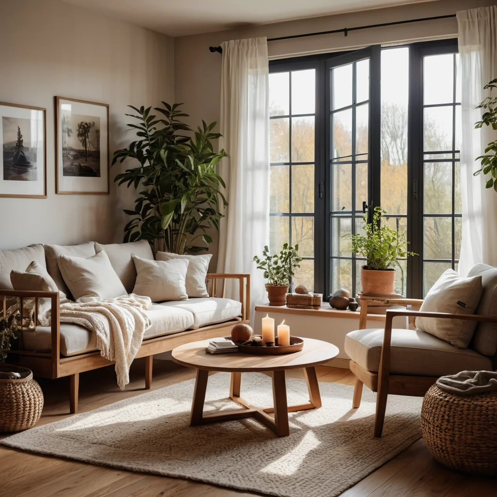 Уютная гостиная, оформленная как оазис, с элементами декора, позволяющими поддерживать желаемую атмосферу в любое время года.