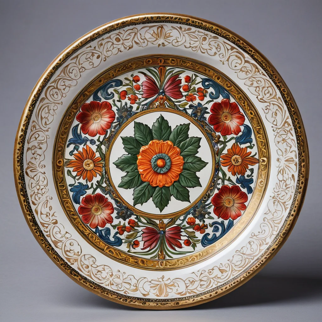 Изящная декоративная тарелка, выполненная в технике папье-маше, демонстрирующая богатую историю этого ремесла и его потенциал для создания уникальных арт-объектов.