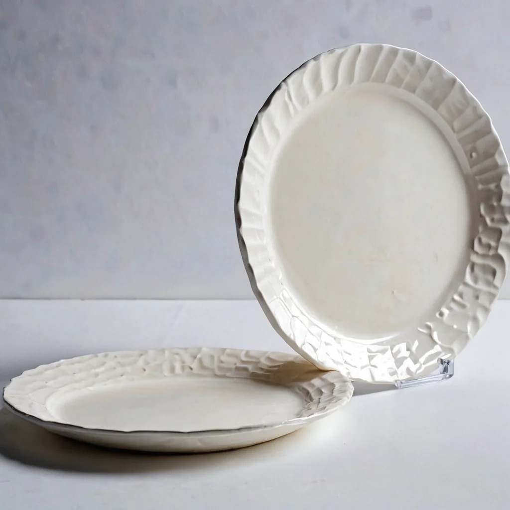 Две тарелки из папье-маше рядом: одна демонстрирует типичные ошибки новичков (неровности, пузыри), другая — безупречный результат, подчеркивая важность профессиональных хитростей.