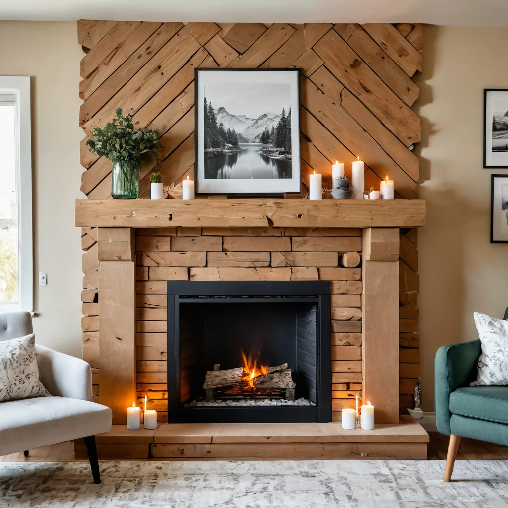 Великолепный декоративный камин из картона, ставший уютным центром гостиной, с имитацией огня и украшениями, символизирующий успешное преображение дома и вдохновляющий на новые творческие DIY-проекты.