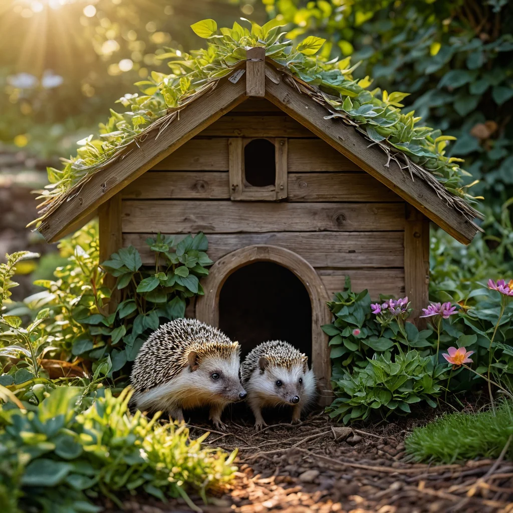 Уход за ежиным домиком круглый год: руки заботливо проверяют и пополняют запасы подстилки, обеспечивая комфорт и безопасность для ежиных обитателей.