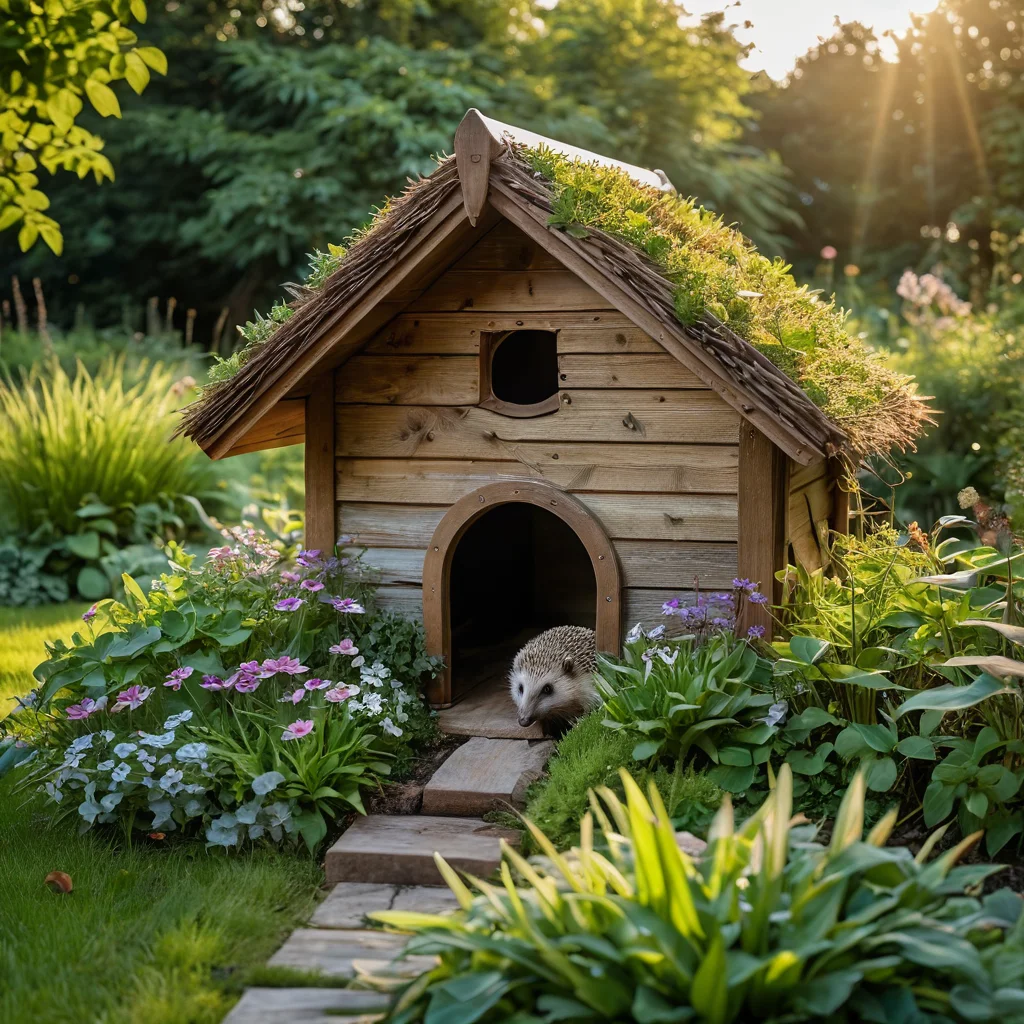 Разнообразие дизайнерских решений для ежиных домиков: от простых деревянных укрытий до более современных и креативных конструкций, гармонирующих с ландшафтом сада.