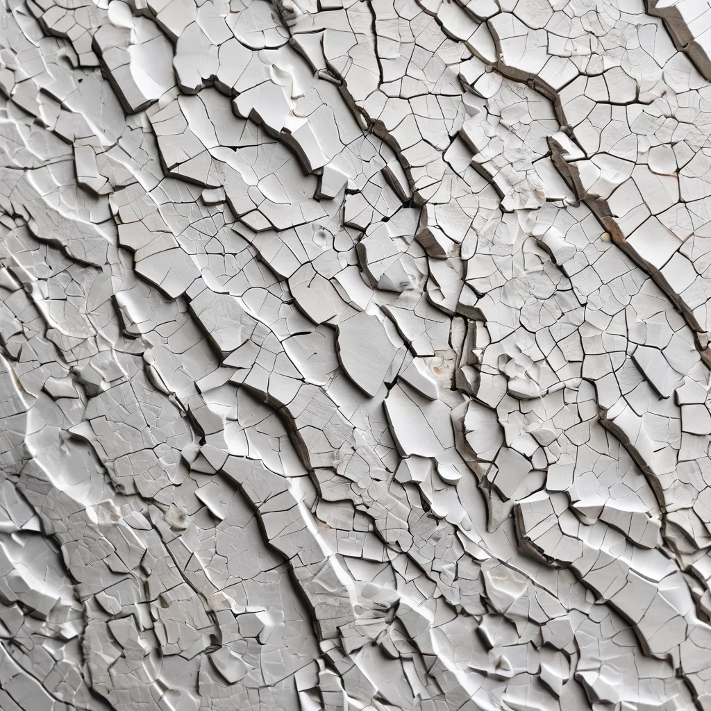 Макро-съемка поверхности декорированного объекта, демонстрирующая процесс формирования одношагового кракелюра: тонкие трещины появляются на высохшей краске, создавая эффект состаривания.