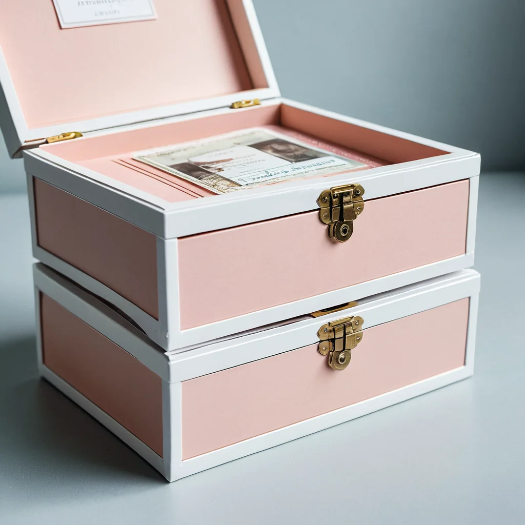 Изображение двух шкатулок 'Мамины сокровища': одна безупречно выполненная, другая с небольшими, но типичными ошибками новичков (например, следы клея, неровности), помогающее понять, как их избежать в скрапбукинге.