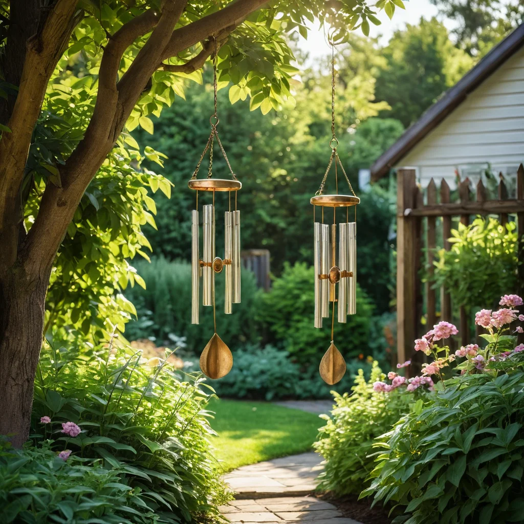 Уход за звуковым забором: процесс очистки ветряных колокольчиков, смазывания металлических деталей и подрезки растений, растущих рядом с забором, для продления срока службы мелодичных элементов.