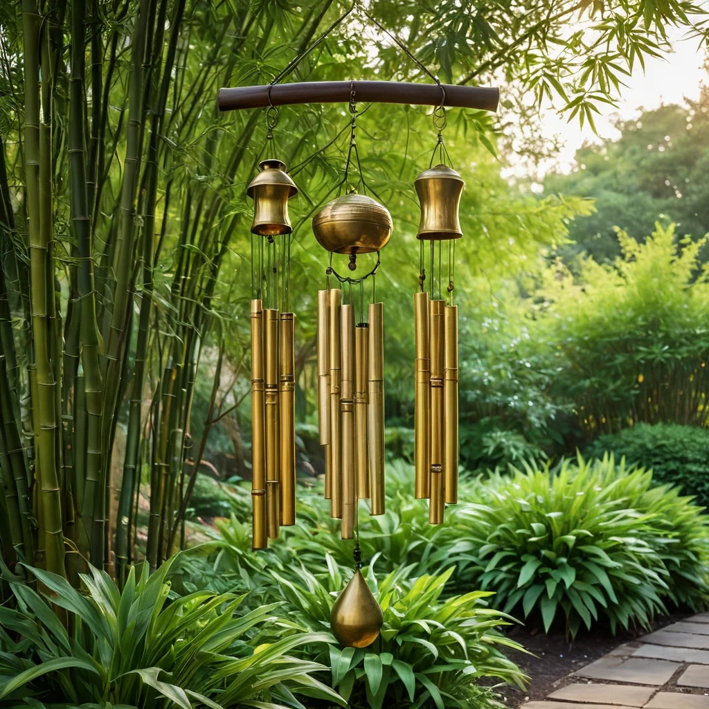 Коллекция разнообразных звуковых элементов для забора: от классических ветряных колокольчиков и бамбуковых флейт до металлических колокольчиков, создающих мелодичный звуковой ландшафт.
