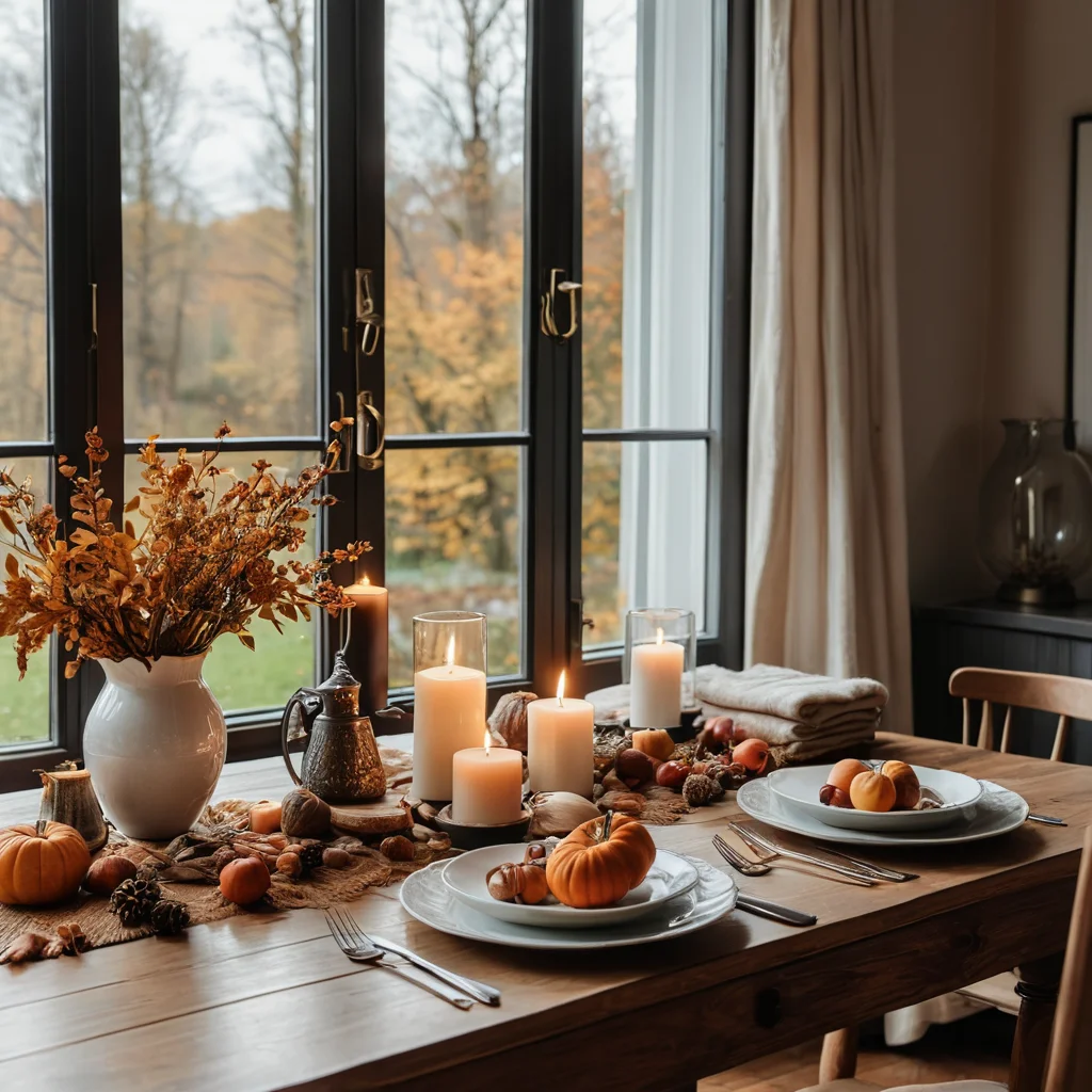 Визуализация перехода дома к сезонной гармонии: чек-лист на столе рядом с едва заметными изменениями в декоре, иллюстрирующий переход от осени к весне.