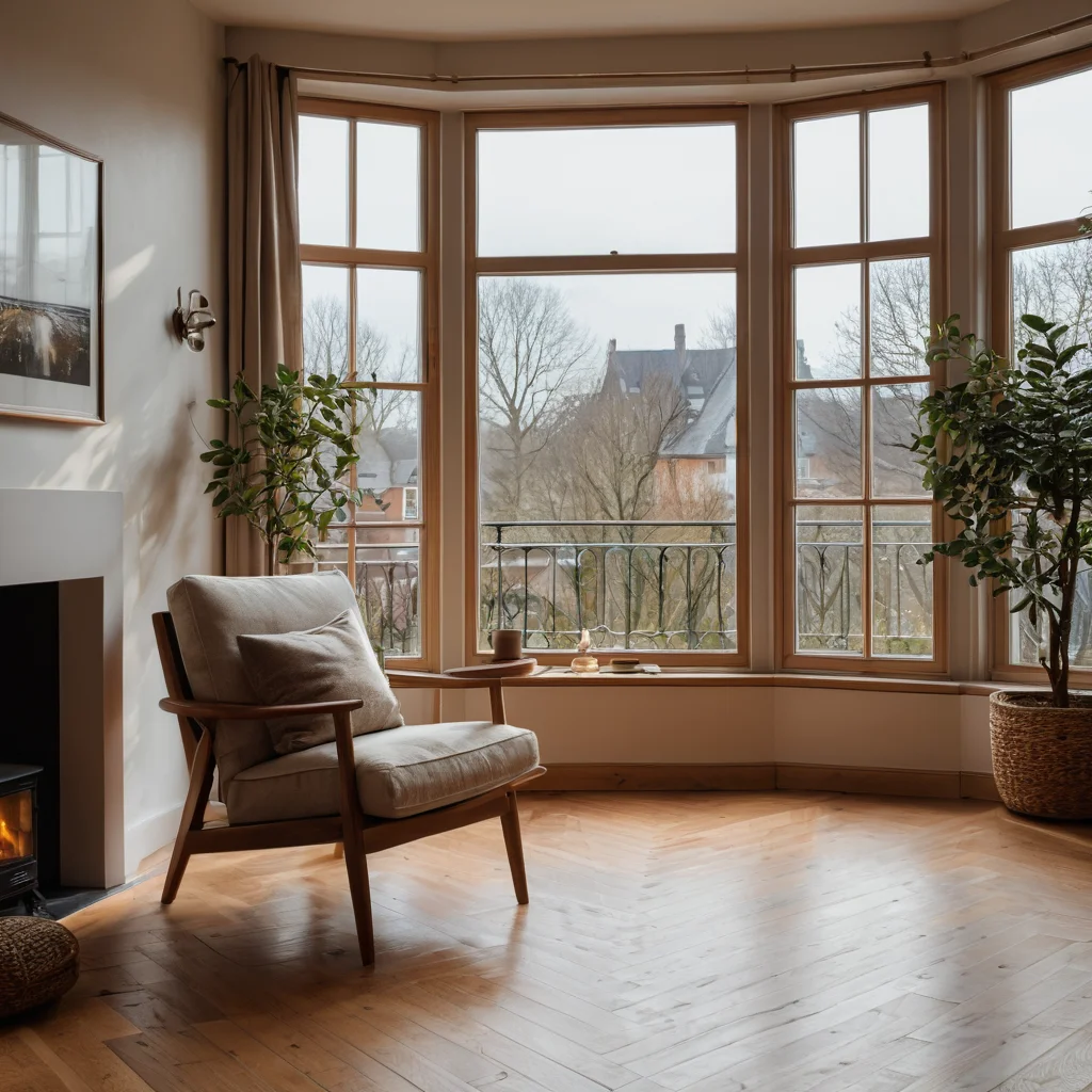 Визуализация того, как человеческий взгляд воспринимает пространство в интерьере, выделяя главные элементы и создавая ощущение глубины, фотореалистично.