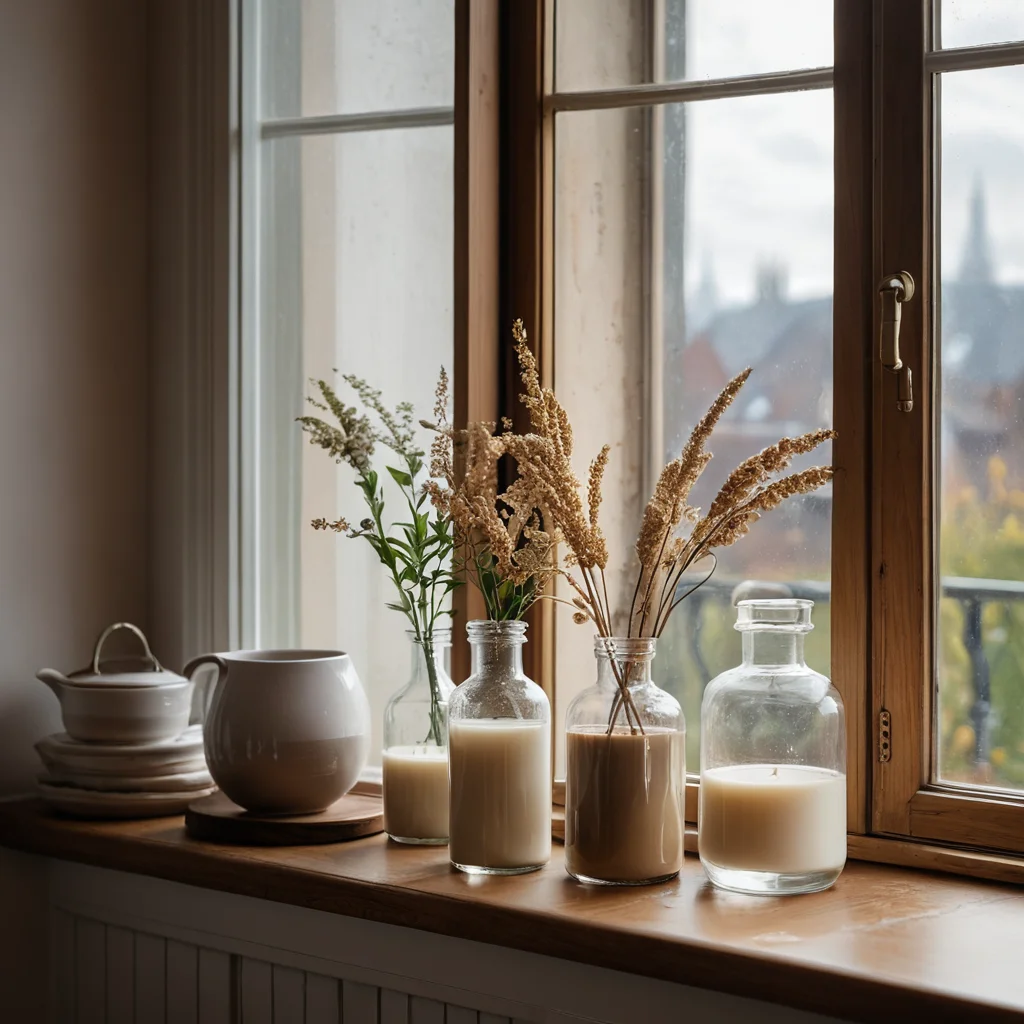 Крупный план укромного уголка в доме, где находятся средства для уборки и герметичные контейнеры, символизирующие нейтрализацию скрытых источников аллергенов.