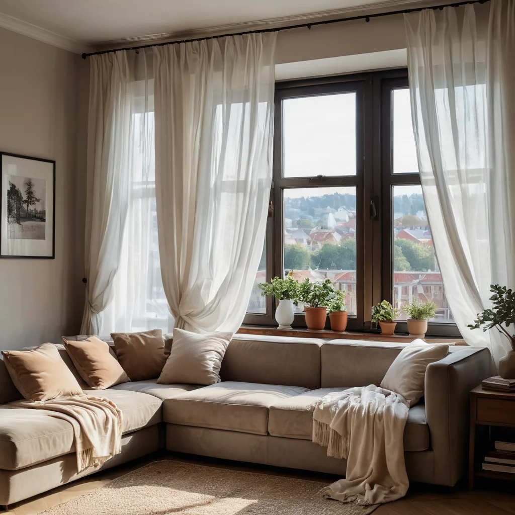 Изысканно оформленное окно с прекрасно драпированными шторами ручной работы, создающими уют и отражающими индивидуальность хозяев, вдохновляя на новые проекты по созданию домашнего текстиля.