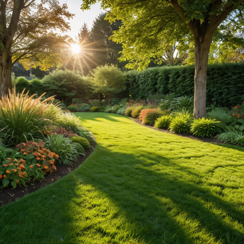 لقطة مقربة لعشب مغطى بطبقة من نشارة العشب المقصوص، مع وجود شوكات حديقة بجانبها. توضح فائدة التغطية لصحة التربة والعشب.