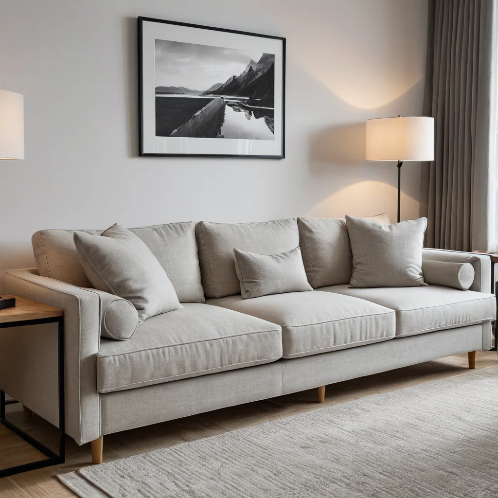 Крупный план каркаса, наполнителя и обивки компактного раскладного дивана, подчеркивающий качество материалов и долговечность, важные для мебели в малогабаритной квартире.