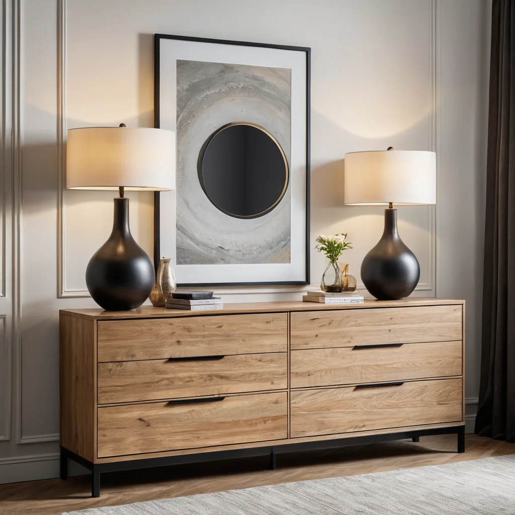 Изображение демонстрирует идеальный выбор комодов и тумб для различных комнат: от классического комода в спальне до функциональной тумбы в прихожей и стильного буфета в гостиной.