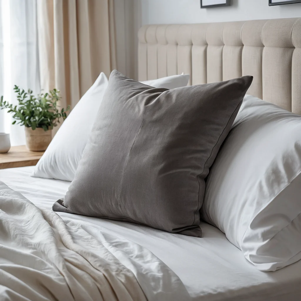 Крупный план безупречно выполненного шва и аккуратного уголка готовой наволочки ручной работы. Изображение подчеркивает секреты аккуратности для профессионального вида швов и уголков.