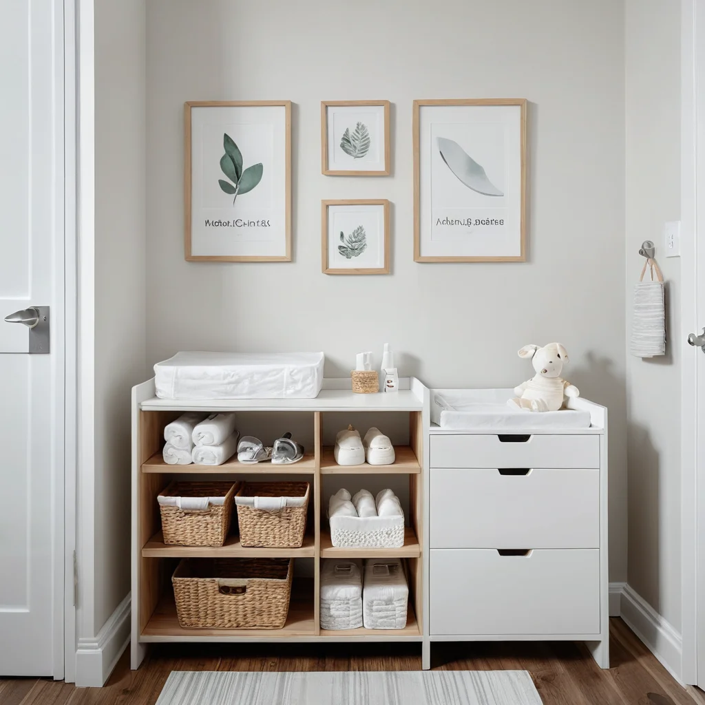 Чек-лист идеального пространства для пеленания: демонстрация организованного, функционального и уютного уголка для ухода за ребенком в небольшой квартире, готового за 30 минут.