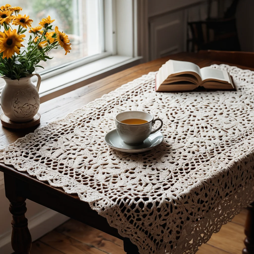 Открытая старинная книга по вязанию крючком с узором 