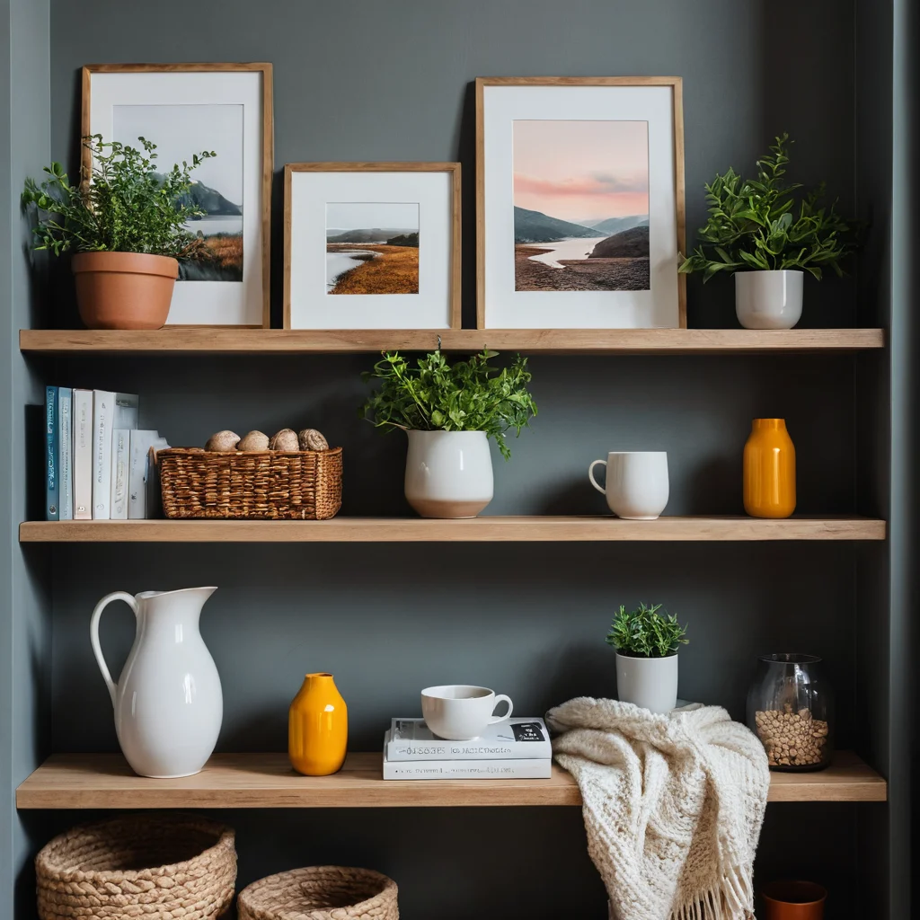 Цвет как объединяющий элемент: трио декоративных предметов, создающих яркий цветовой акцент в интерьере, фотореалистичное изображение.