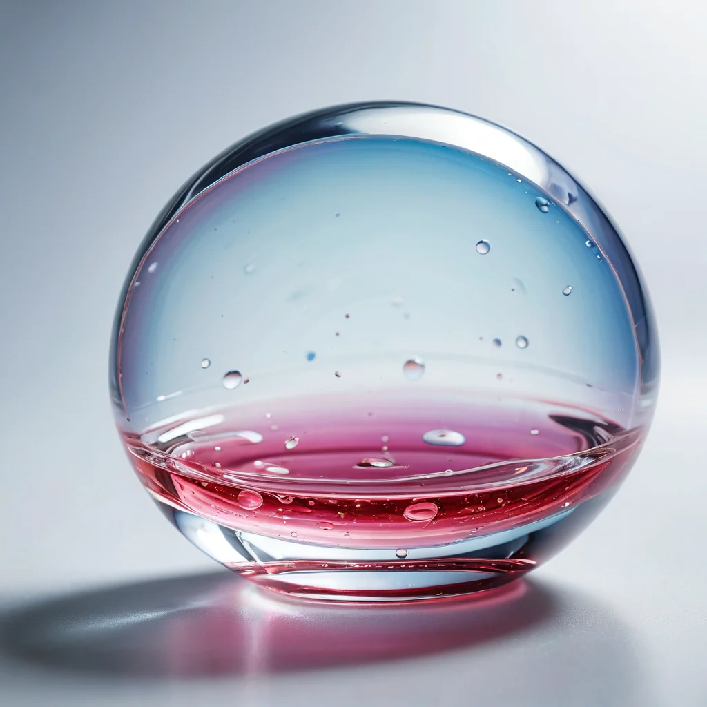 Абстрактное изображение переливающейся эпоксидной смолы с преломлением света, символизирующее полимерную структуру и важность безопасности при работе. Фон намекает на химическую природу и современные материалы.