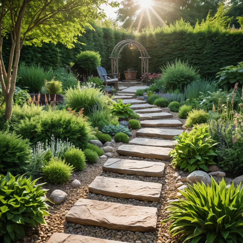Создание сада для медитаций своими руками: укладка гравийной дорожки, расстановка шаговых камней, посадка успокаивающих трав и установка небольшого водного элемента.