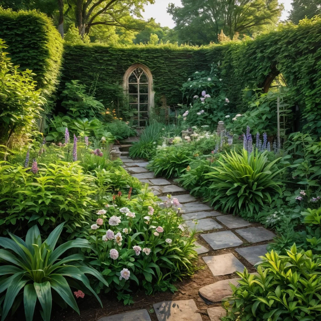 Запущенная шахматная клумба с неровной посадкой и увядающими растениями, иллюстрирующая распространенные ошибки при создании и уходе за садом.