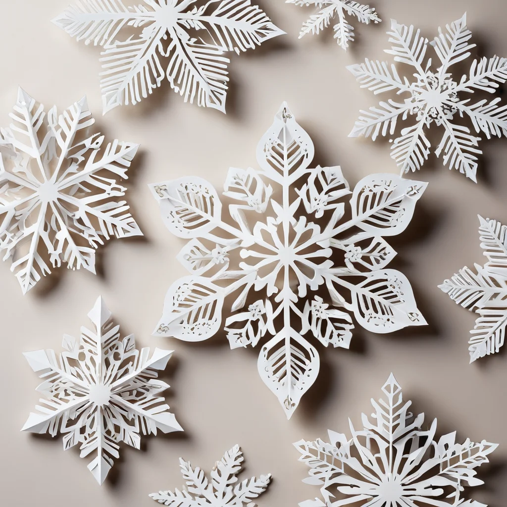 Разнообразие бумажных снежинок: от традиционных плоских узоров до сложных ажурных и эффектных объемных 3D-моделей, демонстрирующих виды снежинок, которые можно сделать.