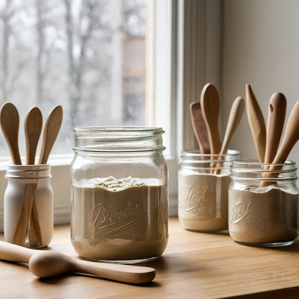 Фотография стеклянной банки, шпаклевки, шпателя и других необходимых инструментов для DIY-декора, расположенных на чистом нейтральном фоне. Демонстрация минимального набора материалов для создания стильной вазы.