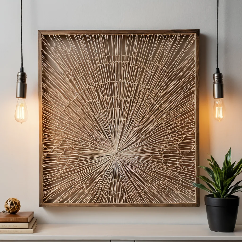 Элегантно вписанное в современный интерьер готовое панно в технике стринг-арт, вдохновляющее на дальнейшее творчество, уход за изделием и новые идеи для рукоделия.