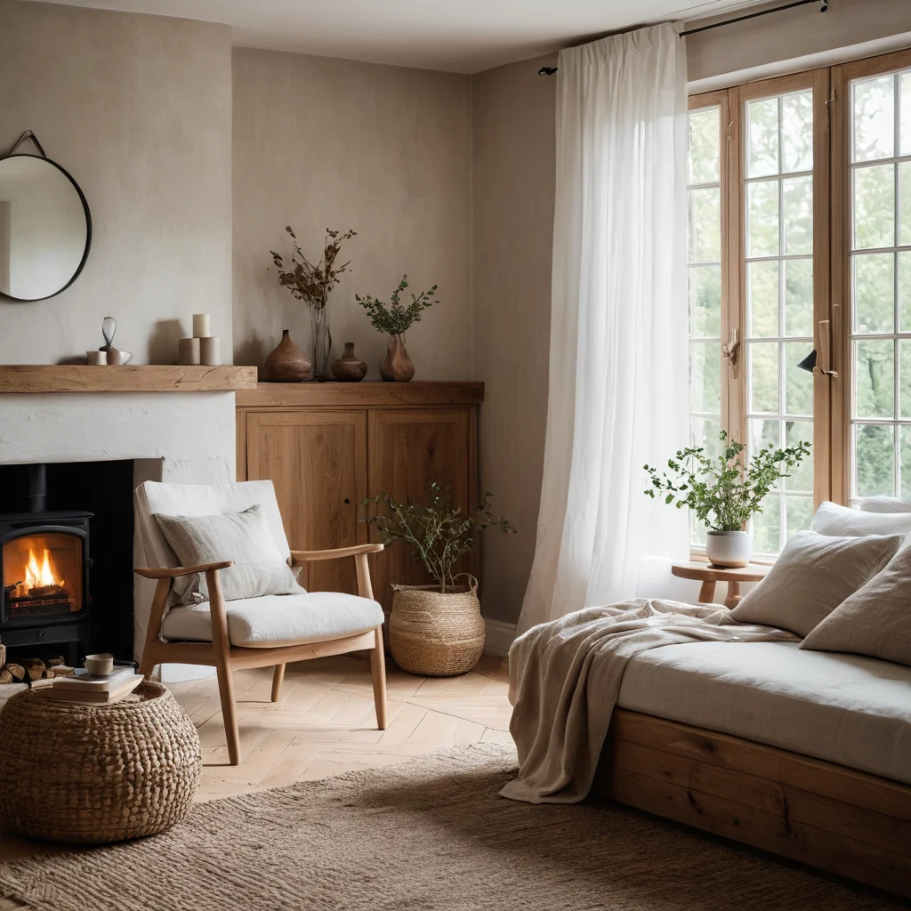 Светлый интерьер с акцентом на глубину, созданную различными текстурами: лен, дерево, камень и едва заметные узоры, сохраняющий ощущение воздуха и простора.