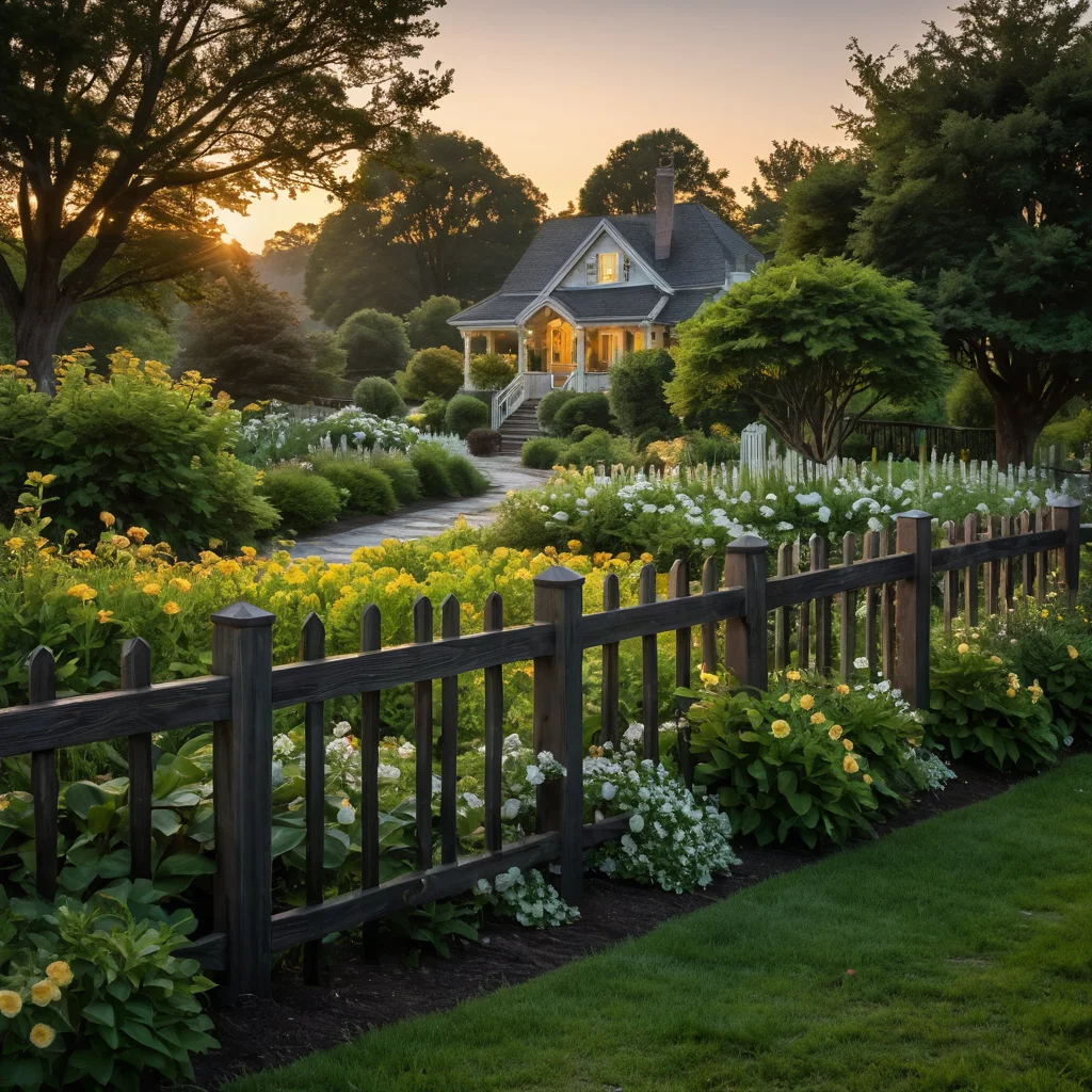 Забор с отражающими элементами, видимый в лунном свете ночью, подчеркивающий безопасность и заметность благодаря мягкому блеску.