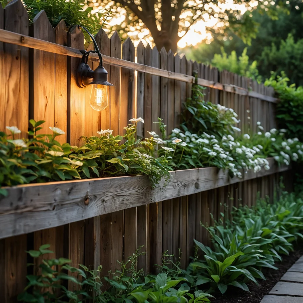 Крупный план процесса установки подсветки забора своими руками, с демонстрацией инструментов, проводов и светодиодных лент, показывающий монтаж освещения.