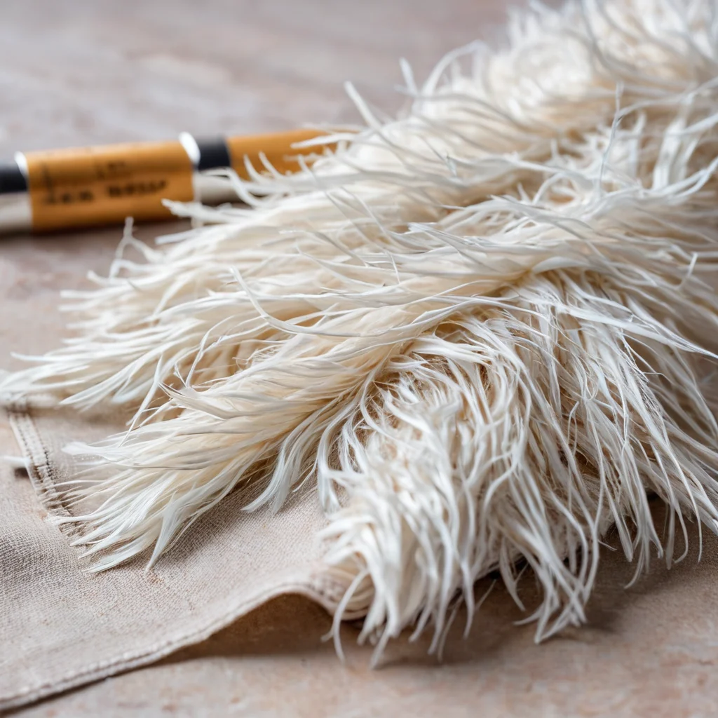 Крупный план изображения, иллюстрирующего частые ошибки новичков в технике синель: неравномерные разрезы, распушившиеся края и неаккуратный ворс на ткани.