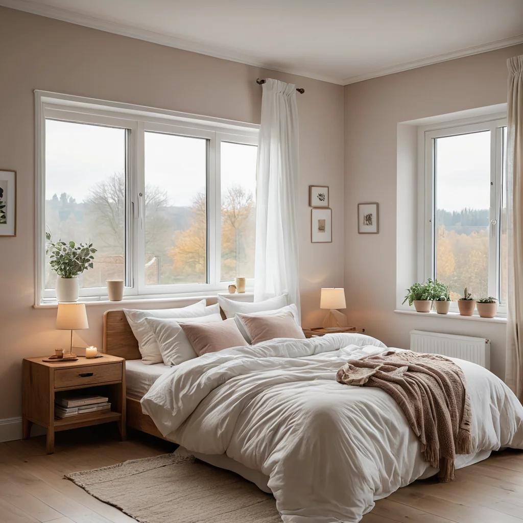 Спальня в туманном утреннем свете, где рассеянное освещение и мягкий фокус создают ощущение качества сна и безмятежной атмосферы, способствующей отдыху.