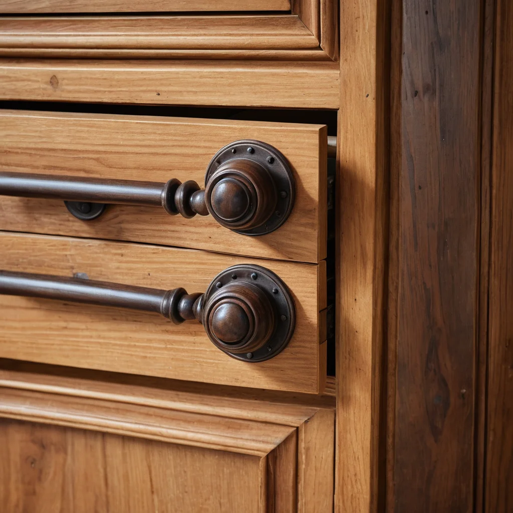 Декорирование встроенного шкафа: крупный план стильных ручек и элементов отделки, таких как декоративные молдинги или покраска, создающих уют и индивидуальность из старых мебельных щитов.